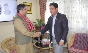 उद्योग मन्त्री भण्डारीसँग पाकिस्तानका राजदूत हश्मीको शिष्टाचार भेट
