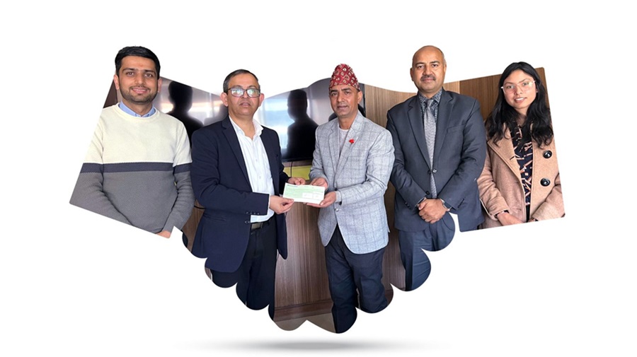सन नेपाल लाइफ इन्स्योरेन्स द्वारा पाँच लाख आर्थिक सहायता प्रदान