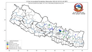 आज यी स्थानमा भारी वर्षाको सम्भावना