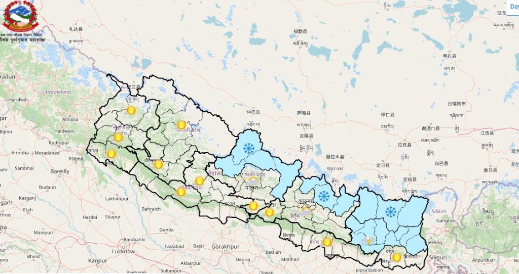 आज यी चार प्रदेशमा छिटफुटदेखि हल्का वर्षाको सम्भावना