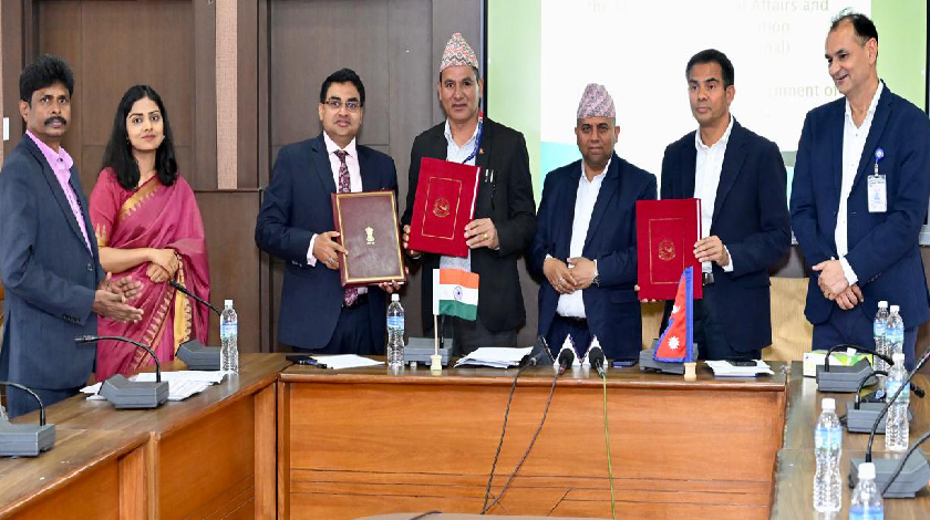 भारत सरकारको सहयोगमा निर्माण हुने १० परियोजनाको समझदारी पत्रमा हस्ताक्षर