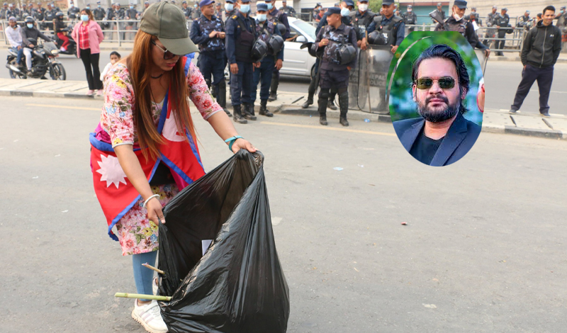 आफै फोहोर सफा गरेको राप्रपालाई बालेनकाे धन्यवाद