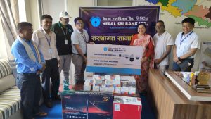 नेपाल एसबिआई बैंकद्वारा चौदण्डीगढी नगरपालिकालाई सिसीटीभी हस्तान्तरण