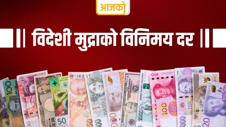 यस्तो छ आजको लागि विदेशी मुद्राको विनिमयदर