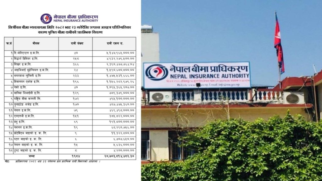 जेनजी आनदोलनको क्षति : २० अर्ब ७० करोड बढीको बीमा दाबी, कुनमा कति ?