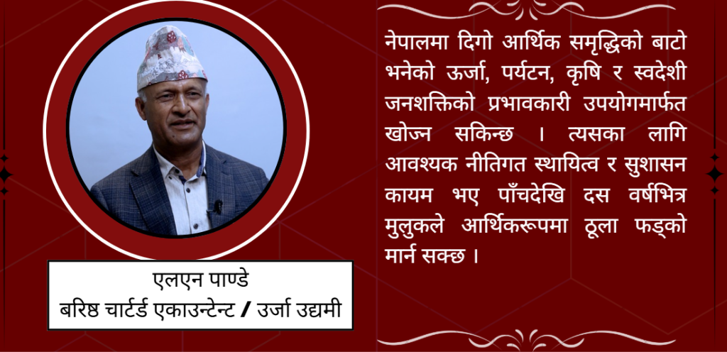 विदेशी लगानी बढाउन आर्थिक र राजनीतिक स्थायित्व अति आवश्यक छ : एलएन पाण्डे