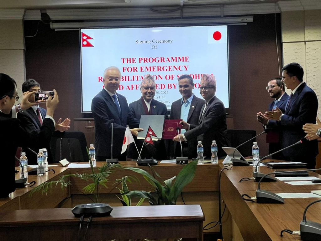 वि.पी राजमार्गको पुनर्निर्माण लागि नेपाल र जापानबीच सम्झौता,२ अर्ब ६० करोड अनुदान सहायता प्रदान