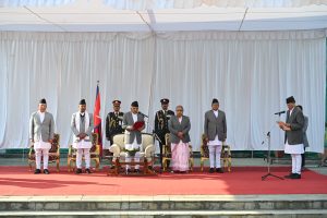 शान्ति सेनाको फोर्स कमाण्डरको जिम्मेवारी सम्हालेका शर्मालाई परराष्ट्रको जिम्मेवारी, राष्ट्रपतिसमक्ष लिए शपथ
