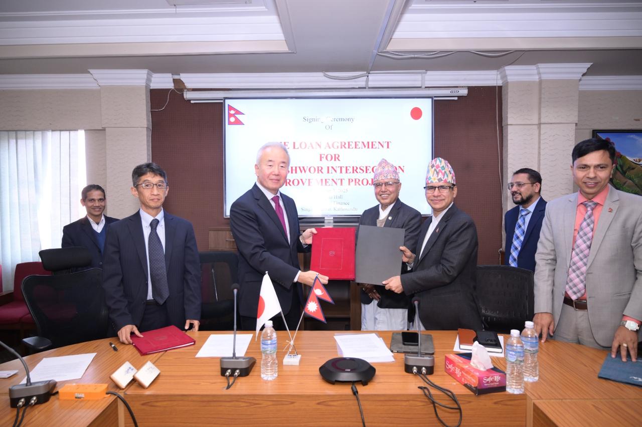 कोटेश्वर चोक सुधार आयोजनाका लागि जापान सरकारसँग ३१ अर्ब ७६ करोड ऋण सम्झौता