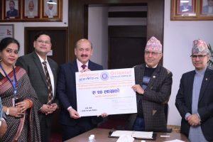दि ओरिएण्टल इन्स्योरेन्सद्वारा आर्थिक पुनःनिर्माण कोषमा २० लाख रुपैयाँ आर्थिक सहयोग