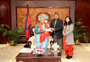 नेपाल पुनःनिर्माण कोषमा नौ लाख आर्थिक सहयोग