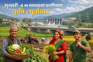 सुनसरी ४ का मतदाताको प्राथमिकता कृषि र पूर्वाधार
