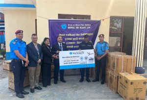 नेपाल एसबीआई बैंकद्धारा इलाका प्रहरी कार्यालय रत्ननगरलाई सहयोग प्रदान
