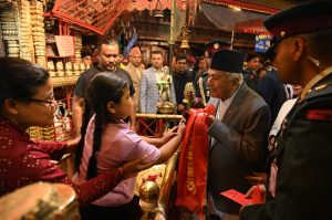 राष्ट्रपति पौडेलद्वारा सेतो मच्छिन्द्रनाथको विशेष पूजाअर्चना