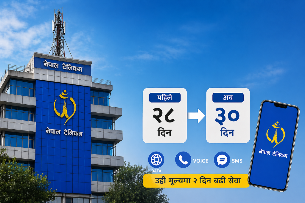 ग्राहकलाई थप सुविधा: एनटिसीका सबै २८ दिने प्याकेज ३० दिनमा विस्तार