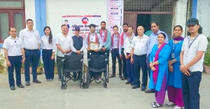 मुक्तिनाथ विकास बैंकद्वारा २० थान व्हीलचेयर सहयोग