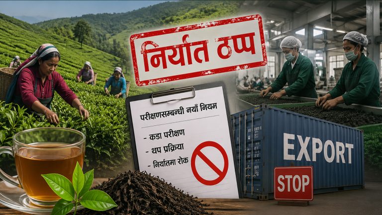 परीक्षणसम्बन्धी नयाँ नियमले चिया निर्यात ठप्प,वार्षिक ६ अर्ब वैदेशिक मुद्रा आर्जन गर्ने नेपालको चिया उद्योग ठूलो सङ्कटमा