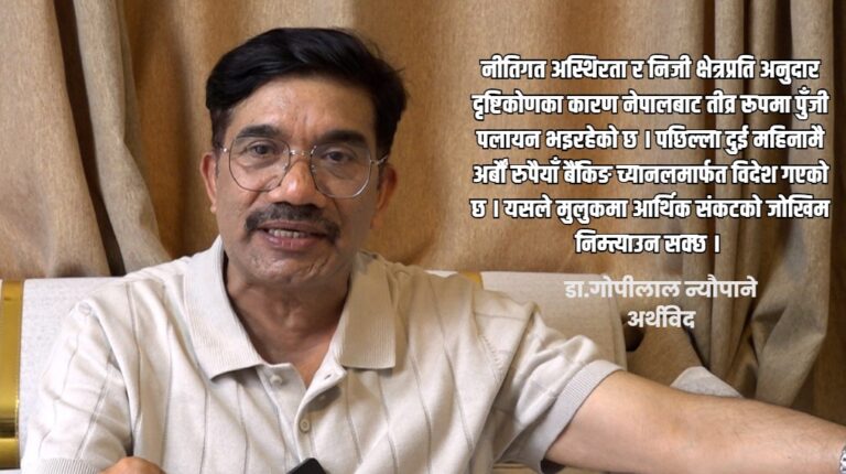 निजी क्षेत्रलाई खुम्च्याएर राज्यले एकाधिकार जमाउन खोज्नु अर्थतन्त्रका लागि घातक : अर्थविद् न्यौपाने