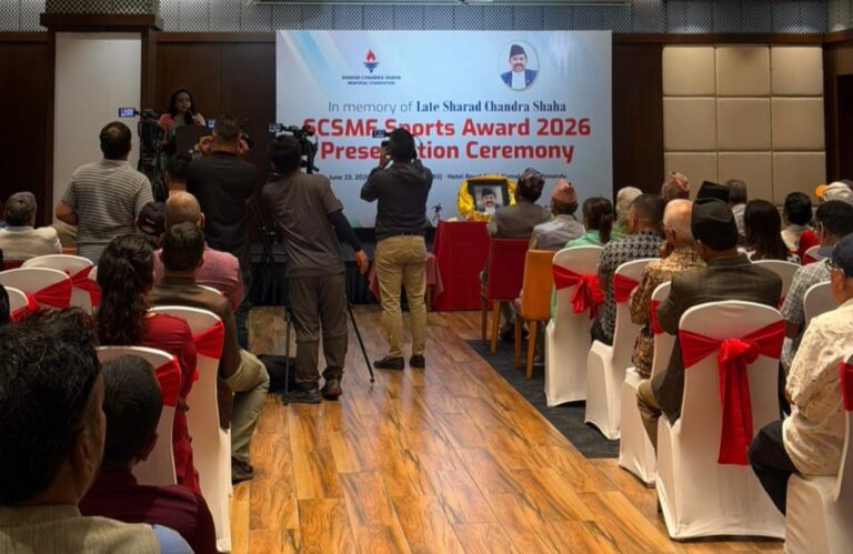 एससीएसएमएफ स्पोर्ट्स अवार्डबाट उमेश मास्के र सन्दीप लामिछाने सम्मानित