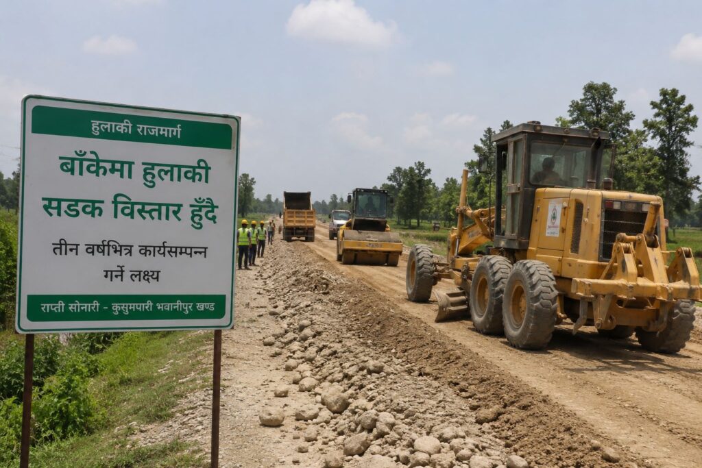 तीन वर्षमा सम्पन्न गर्ने लक्ष्यसहित बाँके हुलाकी सडक विस्तार गरिदै