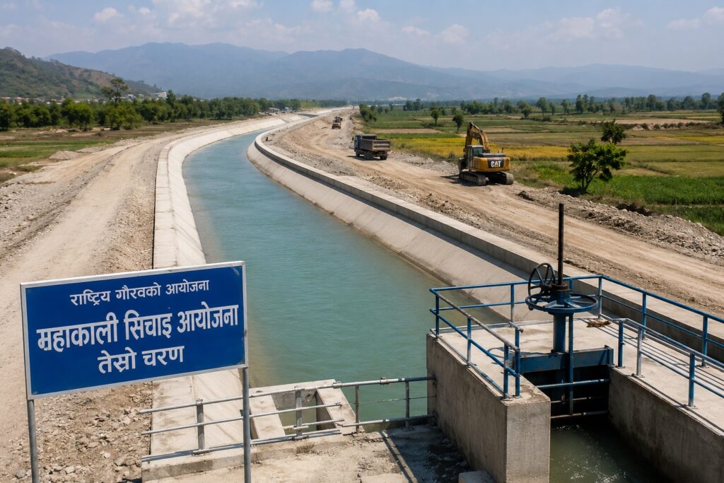 महाकाली सिँचाइ आयोजनाको कमाण्ड क्षेत्र विस्तार हुँदै, शाखा नहर निर्माण अन्तिम चरणमा