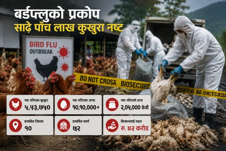बर्डफ्लुबाट साढे पाँच लाखभन्दा बढी कुखुरा नष्ट, किसानलाई ४२ करोड राहत दिने सरकारको तयारी