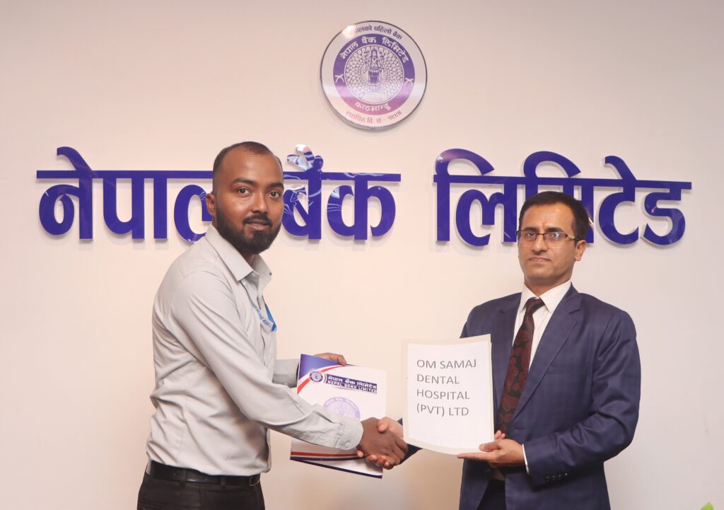 नेपाल बैंकका ग्राहकलाई ओम समाज डेन्टल हस्पिटलमा २५ प्रतिशतसम्म छुट