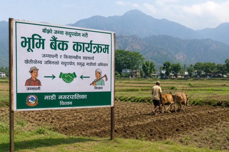 भूमिहीन किसानलाई खेतीयोग्य जमिन उपलब्ध गराउन माडीमा ‘भूमि बैंक’ सञ्चालन हुने